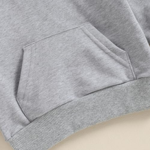 Toddler Baby Boy Girl Hoodies Solid Color Long Sleeve Kangaroo Pocket Hooded - Image 7