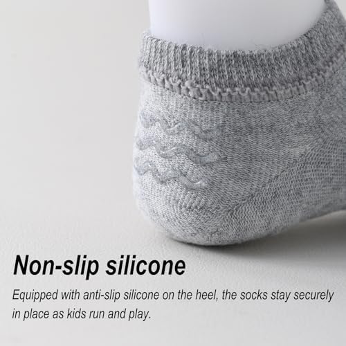 Toddler No Show Socks 10 Pairs Cotton Non Slip Baby Socks - Image 5