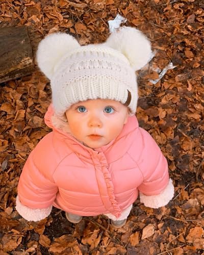 FURTALK Baby Winter Knitted Beanie Hat Soft Warm Pom Poms Toddler Skull Cap - Image 6