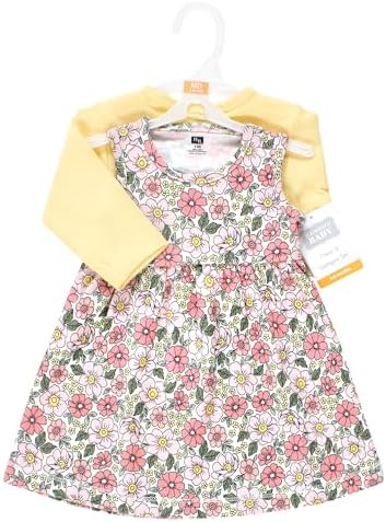 Hudson Baby Infant and Toddler Girls Cotton Dress and Cardigan Set - Image 2