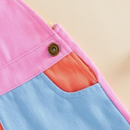 Fernvia Toddler Kids Baby Girl Boy Contrast Color Overalls Shorts Clothes - Image 5