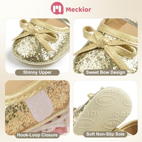 Meckior Infant Baby Girls Soft Sole Bowknot Princess Wedding Dress Mary Jane - Image 5