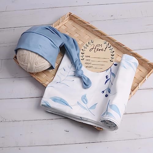 Ylsteed Baby Swaddle Blanket and Headband Set, Newborn Receiving Blanket - Image 2