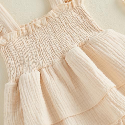 Newborn Baby Girls Summer Clothes Ruffle Sleeveless Pleated Smocked Bubble - Image 7