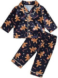 Kids Baby Girl Boy Satin Pajamas Set Button Down Sleep Shirt Top+Long Pants by SAYOO-Alljustforkids