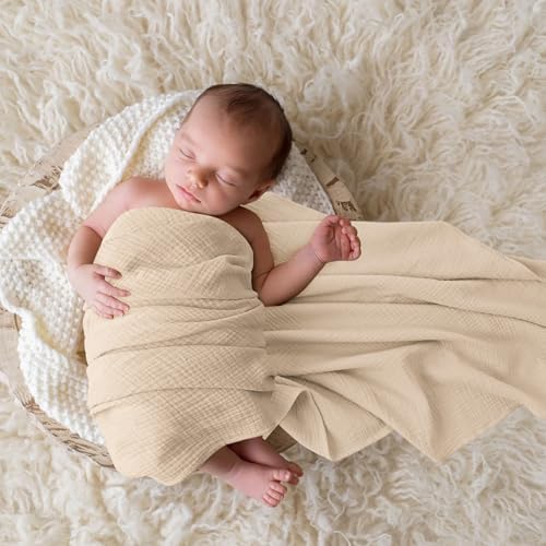 Bearmoss Muslin Swaddle Blankets, 40 x 38 inches Baby Swaddle - Image 5