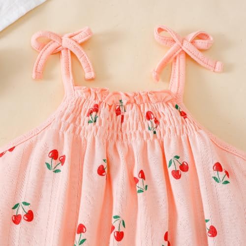 ROMPERINBOX Baby Girl Bodysuit Cotton Spaghetti Strap Sleeveless Onsies Summer - Image 3