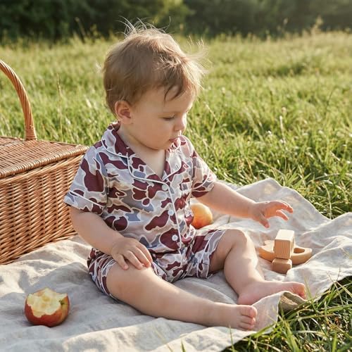 Kuriozud Baby Girl Boy Romper Pajamas Onesie Short Sleeve Button Down Pjs - Image 4