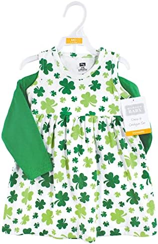 Hudson Baby Infant and Toddler Girls Cotton Dress and Cardigan Set - Image 2