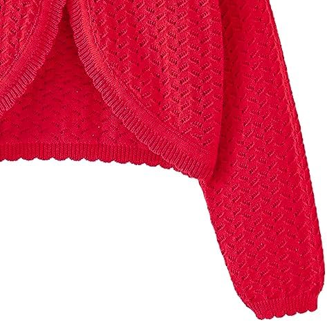 Toddler Girls Cardigan Sweater Bolero Shrug Baby Kids Long Sleeve Cropped Dress - Image 4
