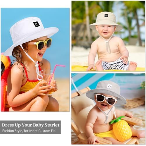 Baby Toddler Sun Hat, Kids Summer UPF 50+ Foldable Beach Bucket Hat - Image 7