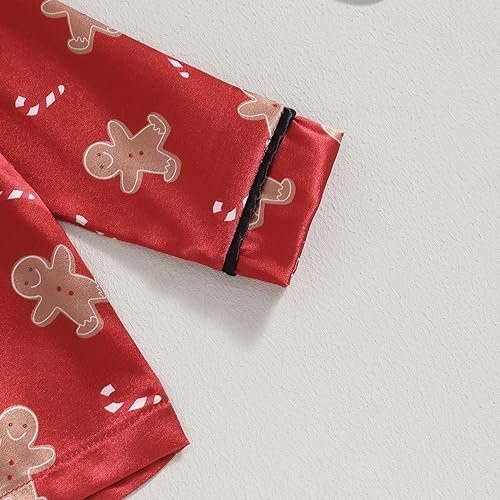 Kids Baby Girl Boy Satin Pajamas Set Button Down Sleep Shirt Top+Long Pants - Image 6