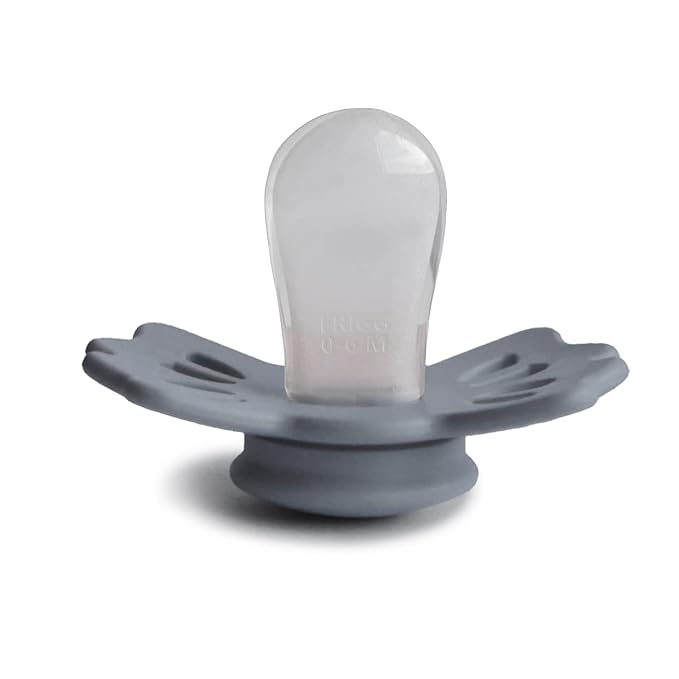 FRIGG Lucky Symmetrical SilkySoft Silicone Baby Pacifier | Made in Denmark | BPA-Free (Sage/Great Gray 0-6 Months)