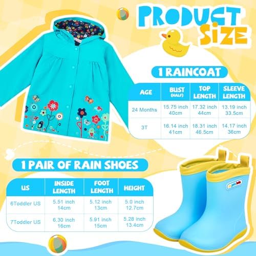 Twistover 2 Pcs Toddler Raincoat Boot Set - Image 3