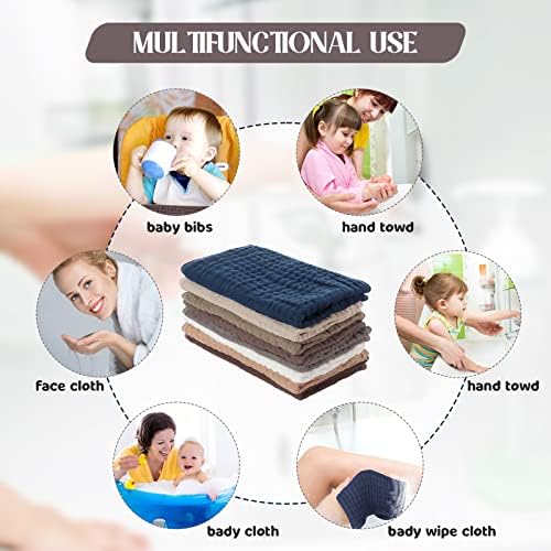 Remagr 8 Packs Muslin Burp Cloths Large 20" x 10", 6 Layers Unisex Baby - Image 4