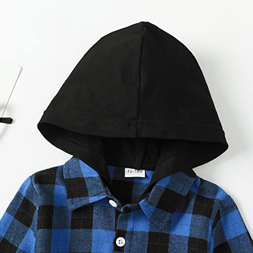 Toddler Baby Boy Long Sleeve Shirt Flannel Buffalo Plaid Shirts Button Down - Image 6