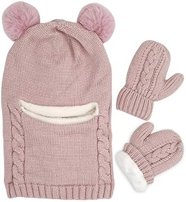 Baby Winter Hat Scarf Set, Unisex Infant Toddler Kids Hat Scarf by GZMM