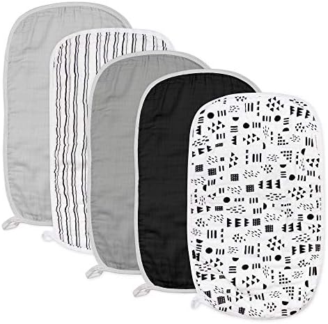 HonestBaby Baby Organic Cotton Multi-layer Burp Cloths Multipack, Pattern Play by HonestBaby