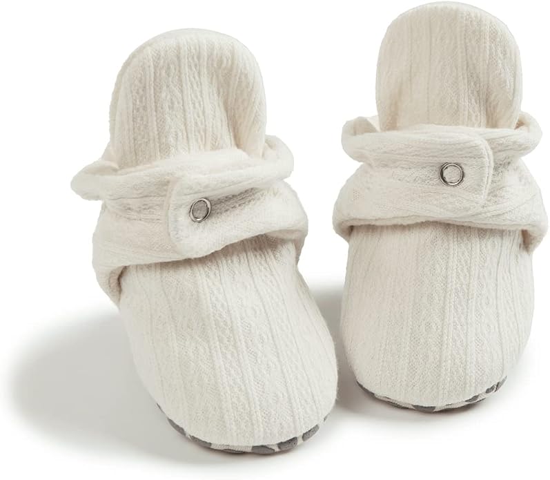 Infant Baby Boys Girls Cozy Fleece Booties Stay on Slippers Non Slip Soft by Bellocasa