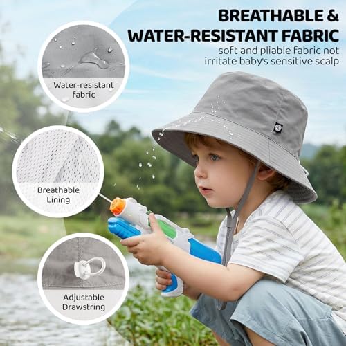 Toddler Bucket Hats UPF 50+ Baby Sun Hat Adjustable Kids Sun Protection Summer - Image 3