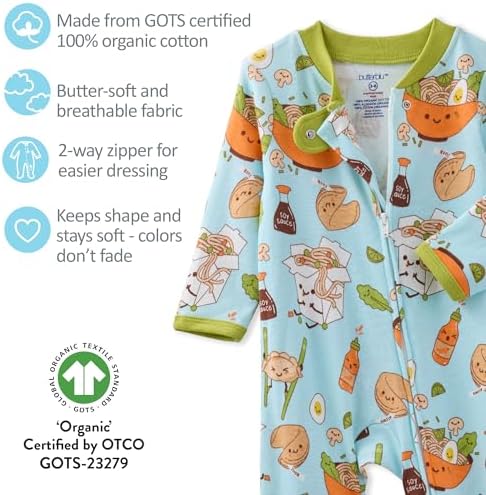 Butterblu Scout Sleep & Play 100% Organic Cotton Footed Zip Front PJs | GOTS - Image 6