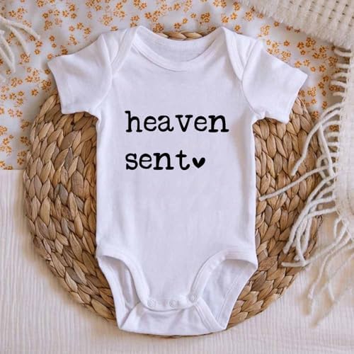 Heaven Sent Baby Bodysuit Religious Pregnancy Announcement Baby Romper Unisex - Image 4
