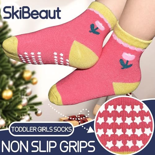 SkiBeaut Baby Toddlers Girls Socks, 12 Pairs Non Slip Kids Grips Toddler Grippy - Image 3