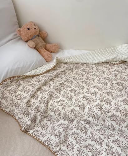 Baby Swaddel Blanket Cotton Muslin Thick Bath Towel Dotted Backing Double Layer - Image 4