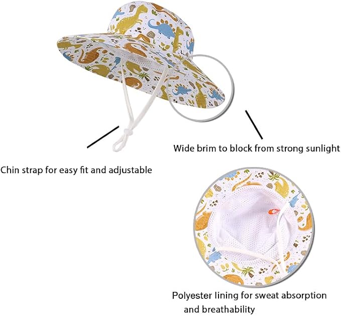 LANGZHEN Sun Protection Hat for Kids Toddler Boys Girls Wide Brim Summer - Image 2