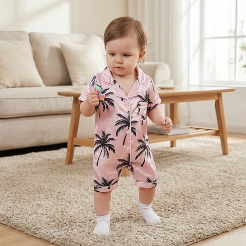 Kuriozud Baby Girl Boy Romper Pajamas Onesie Short Sleeve Button Down Pjs - Image 3