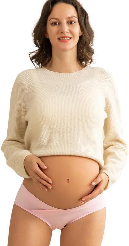 Angelhood 6 Pack Womens Cotton Maternity Underwear,Healthy Maternity Pregnancy Panties Postpartum Mother Under Bump Underwear