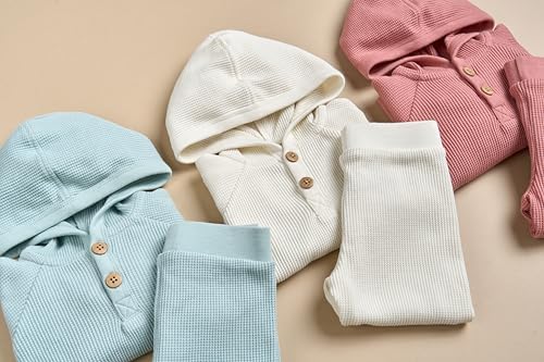 Modern Moments by Gerber Baby Girls Mini-Waffle 2 Piece Hoodie and Pant Set - Image 4