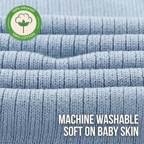 Receiving Blankets, 100% Organic Cotton Knit, Baby Swaddle 2-Pack | - Image 4
