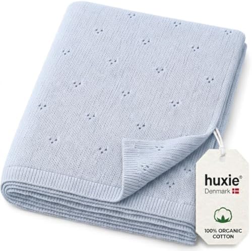 Receiving Blankets, 100% Organic Cotton Knit, Newborn Baby Swaddle | by huxie