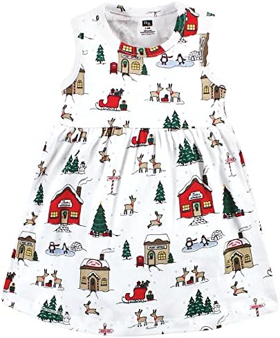 Hudson Baby Infant and Toddler Girls Cotton Dress and Cardigan Set - Image 4