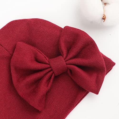 Newborn Baby Hats and Mittens Set Infant Bow Beanie Cap Toddler Gloves Newborn - Image 5