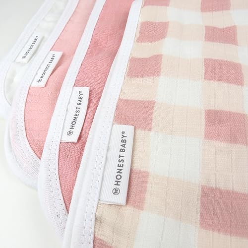 HonestBaby Organic Cotton Multi-layer Burp Cloths Multipack, One Size - Image 2