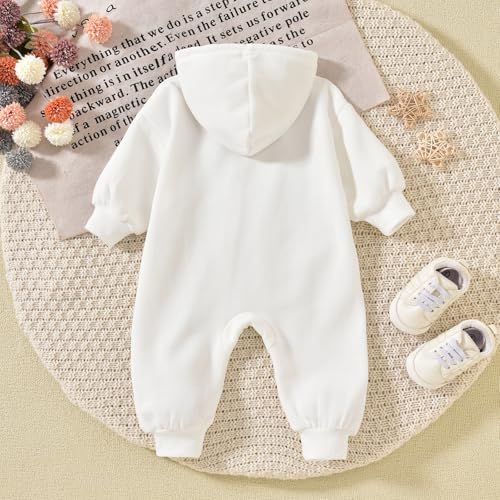 Unutiylo Unisex Baby Boys Girls Long Sleeve Infant Baby Zipper Hooded Jumpsuits - Image 4