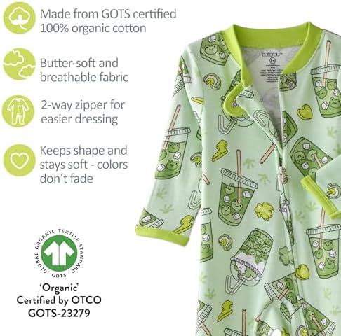 Butterblu Scout Sleep & Play 100% Organic Cotton Footed Zip Front PJs | GOTS - Image 5