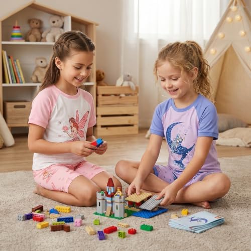 DAUGHTER QUEEN Girls Summer Pajamas Set 4 Pieces 100% Cotton Sleepwear Size 18 - Image 2