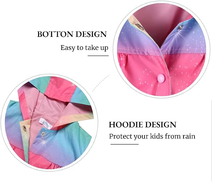 Arshiner Toddler Girls Waterproof Hooded Coat Jacket Outwear Raincoat - Image 6