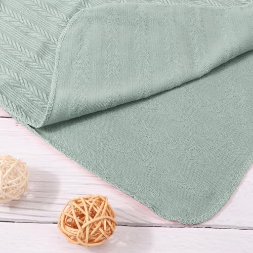 AQOKKA Newborn Receiving Blanket Wheat Ear Bow Hat Mitten Set | 4 Set Receiving - Image 4