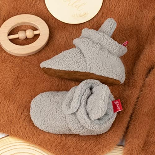 ohsofy Newborn Baby Cotton Booties Stay On Slipper Winter Warm Soft Shoes - Image 3