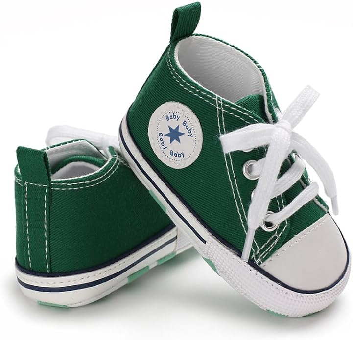 Unisex Baby Girls Boys Canvas High-top Shoes, Newborn Infant Anti-Slip Soft - Image 5