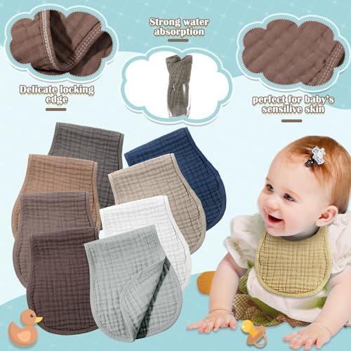Frienda 8 Pack Muslin Burp Cloths - Image 3