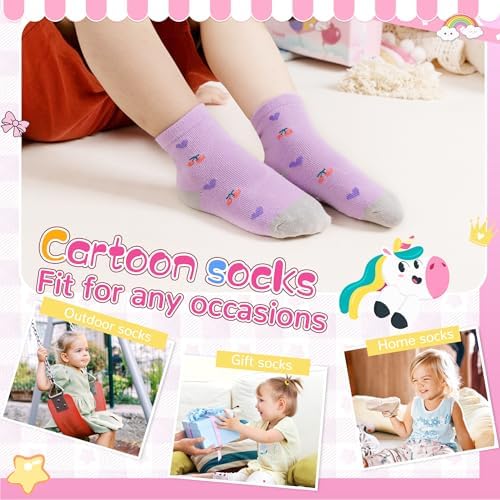 Toddler Non Slip Grips Socks Kids Anti Skid Baby Boys Girls Cotton Crew Socks - Image 2