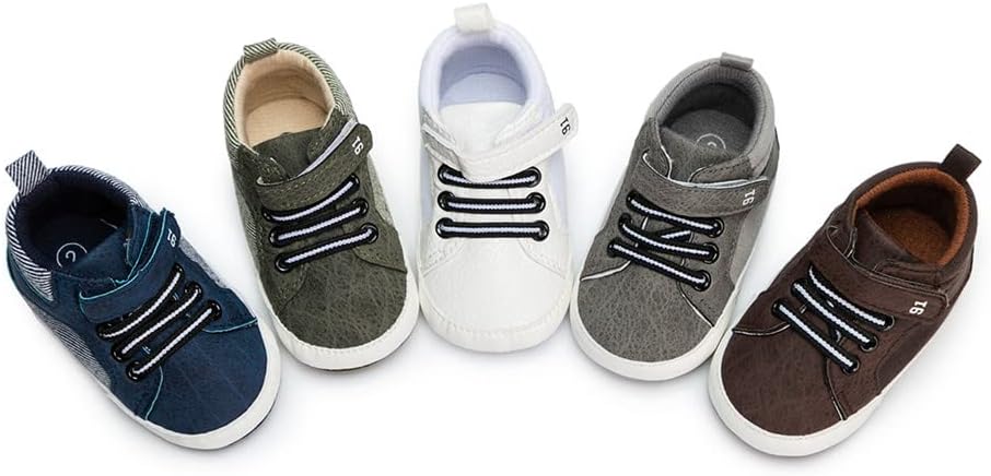Meckior Toddler Baby Boys Girls High Tops Ankle Sneakers Soft Anti-Slip Sole PU - Image 3