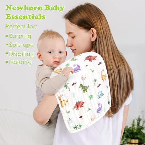 Baby Burp Cloths Muslin Washcloths 6 Pack Cotton Burp Rags - Image 5