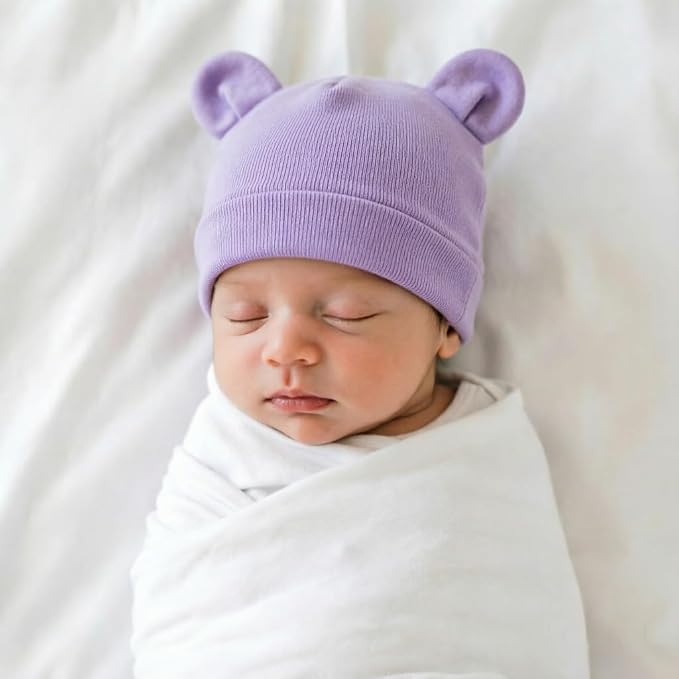 BQUBO Newborn Baby Bear Ears Hats and Mittens Sets Preemie Cotton Caps Baby Boy - Image 3
