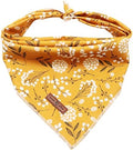Lionet Paws Flower Dog Bandana, Fabric Yellow Dogs Kerchief by lionetpaws